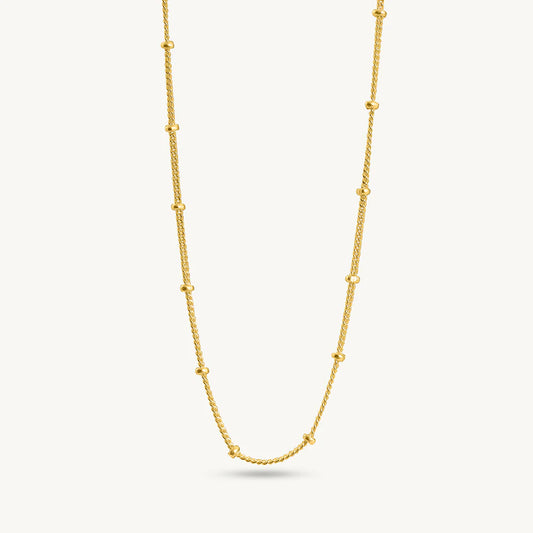 Gold Bead 925 Sterling Silver Chain