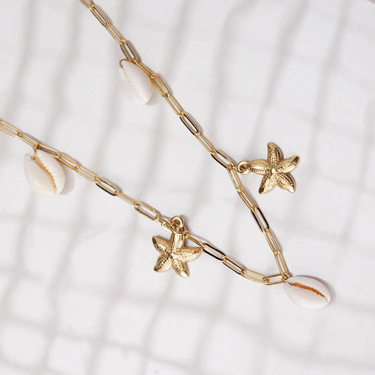 Shell & Starfish Link Necklace