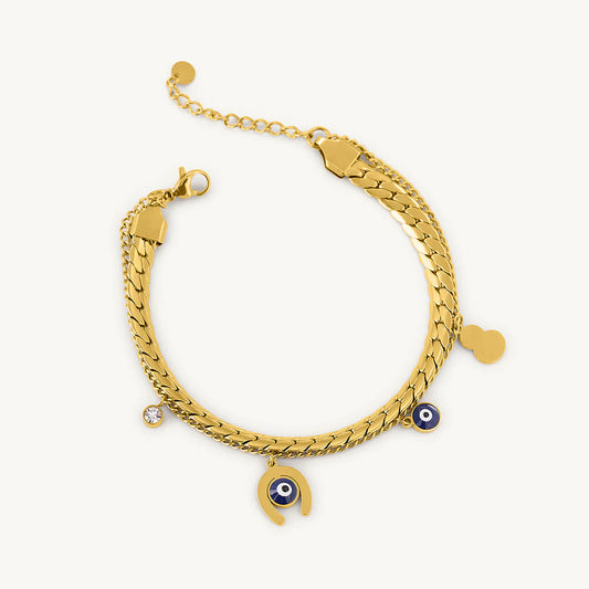 Evil Eye Layered Bracelet