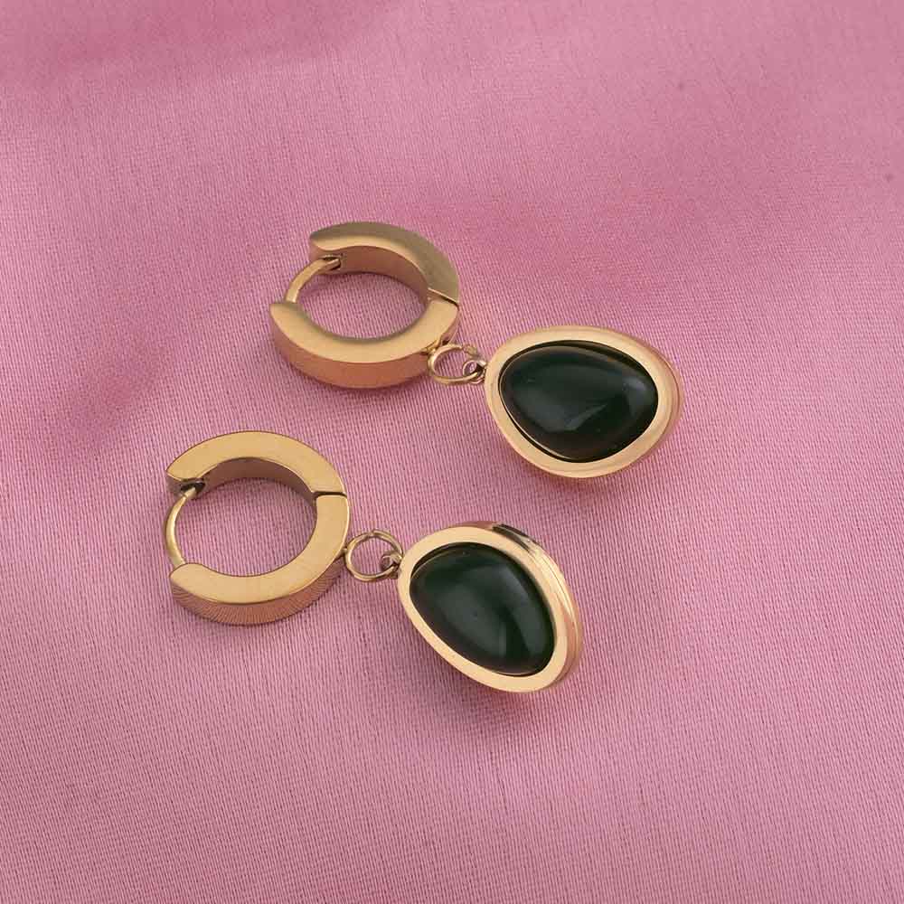 Nature's Charm Green Hoop Earrings
