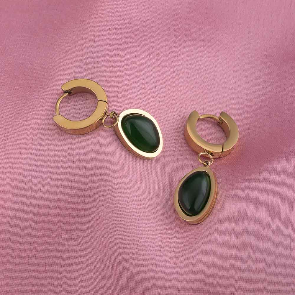 Nature's Charm Green Hoop Earrings