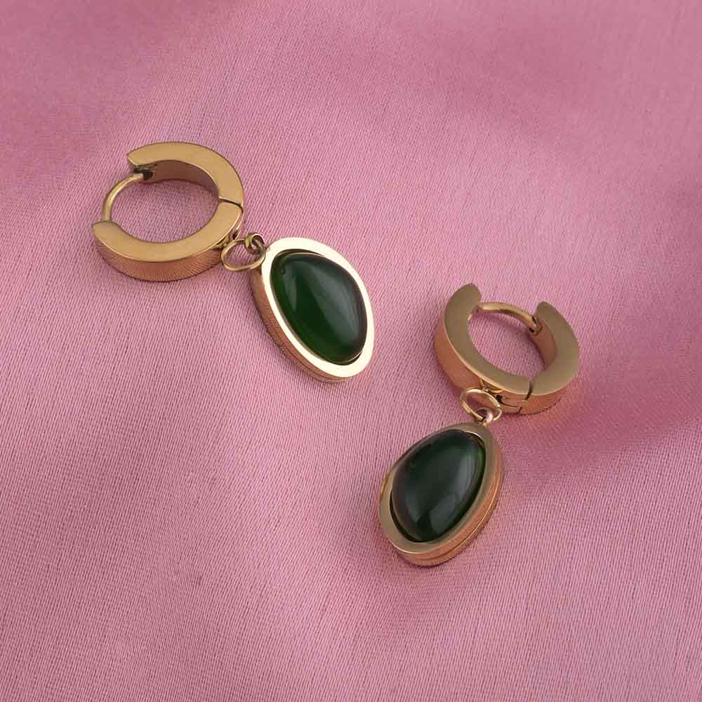 Nature's Charm Green Hoop Earrings