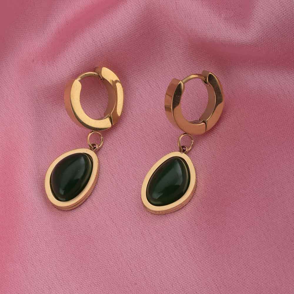 Nature's Charm Green Hoop Earrings