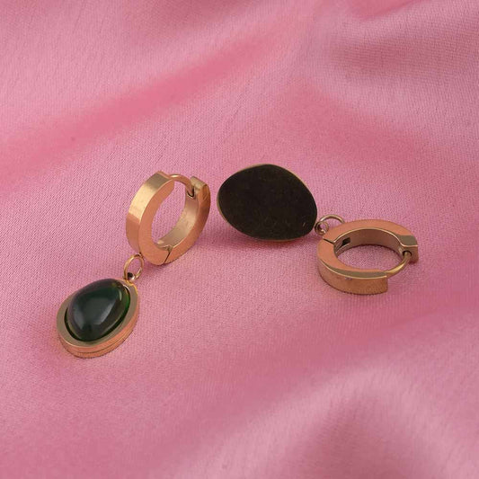 Nature's Charm Green Hoop Earrings