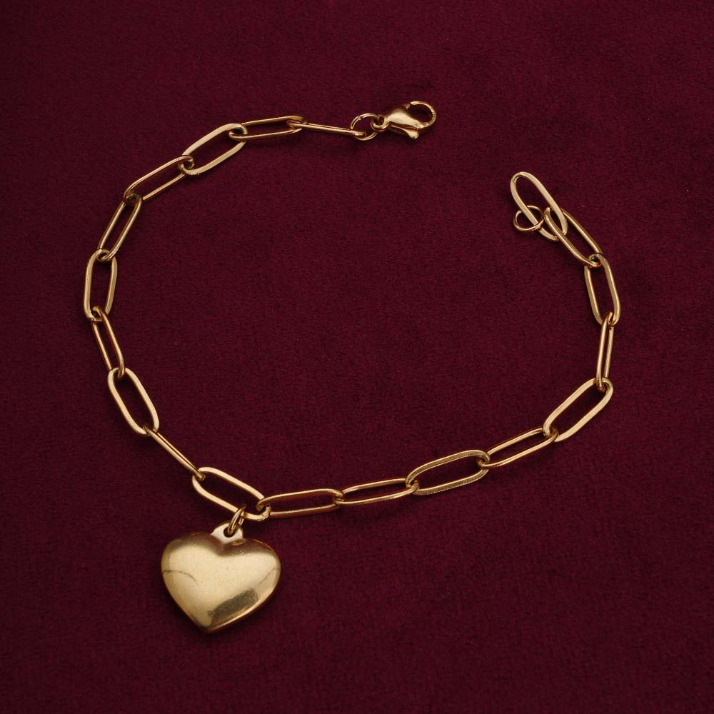 Heart Charm Gold Bracelet