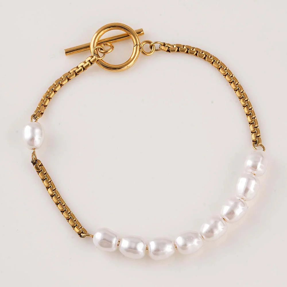 The Pearl Cascade Link Bracelet