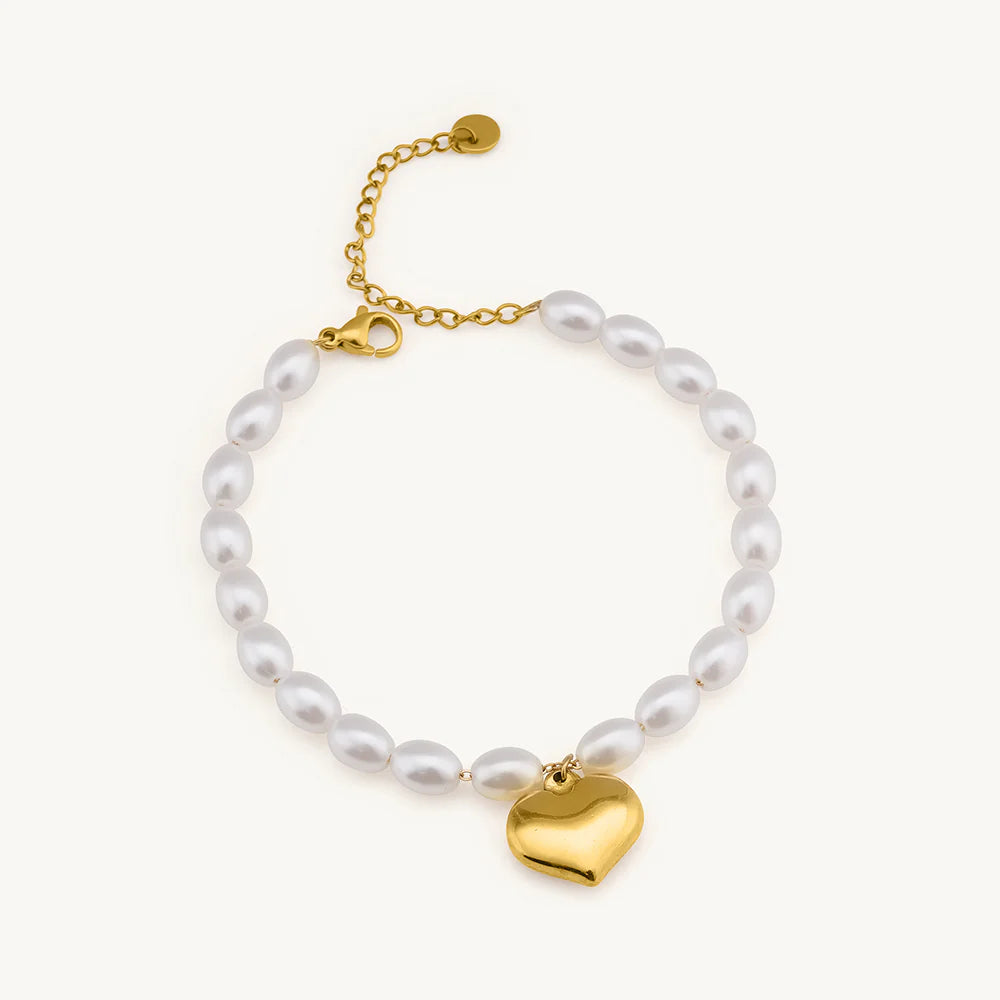 Romantic Pearl and Gold Bracelet
