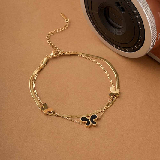 Gold Butterfly Charm Anklet