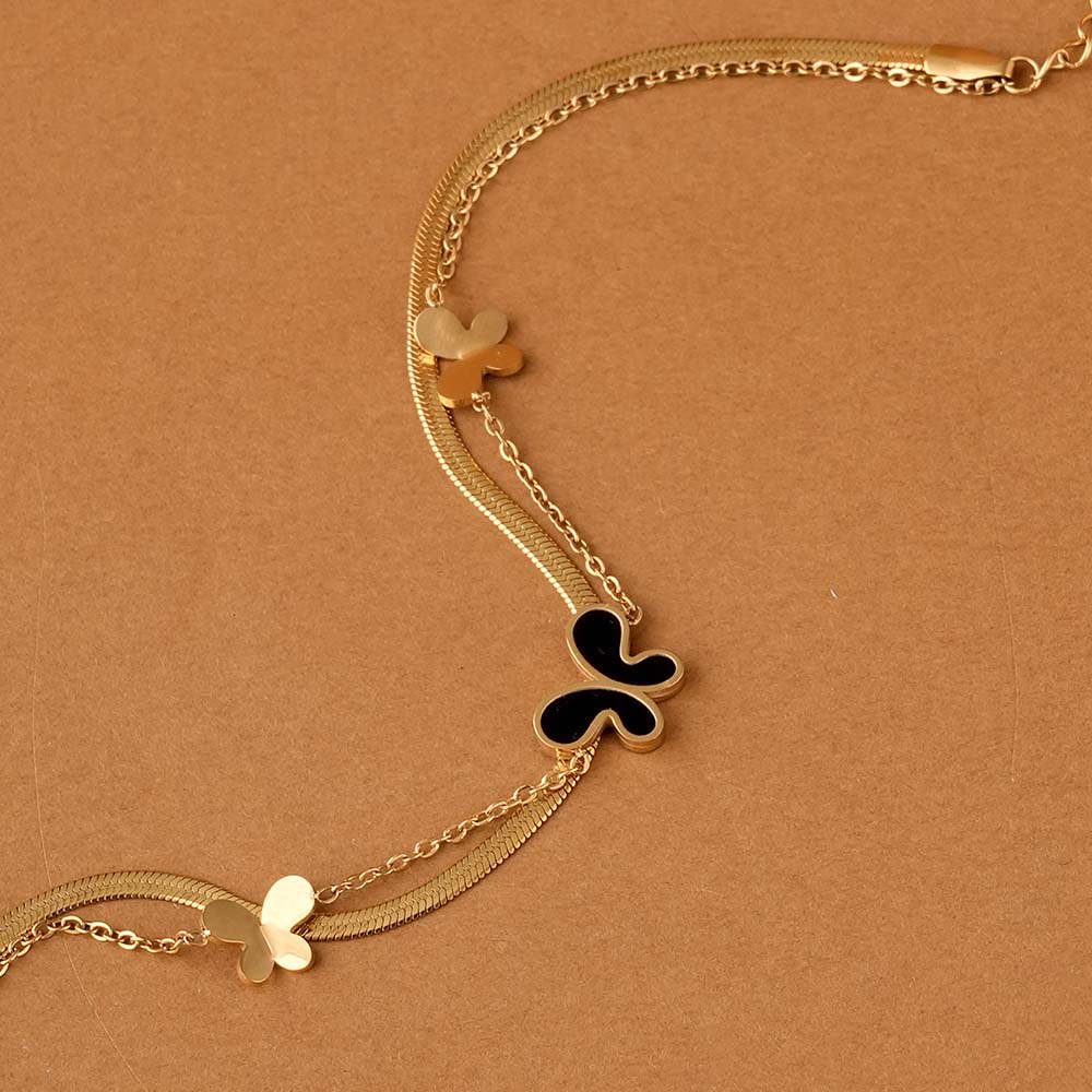 Gold Butterfly Charm Anklet