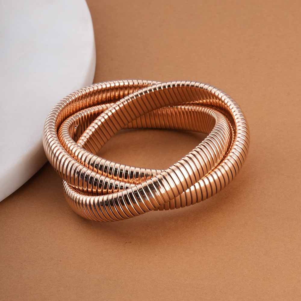 Rose Gold Trio Snake Bangle