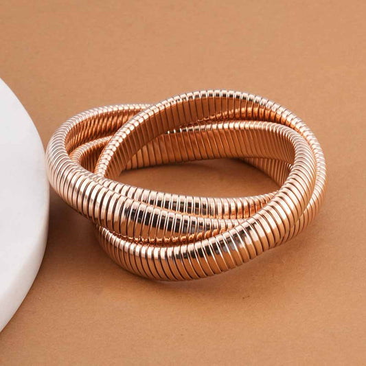 Rose Gold Trio Snake Bangle