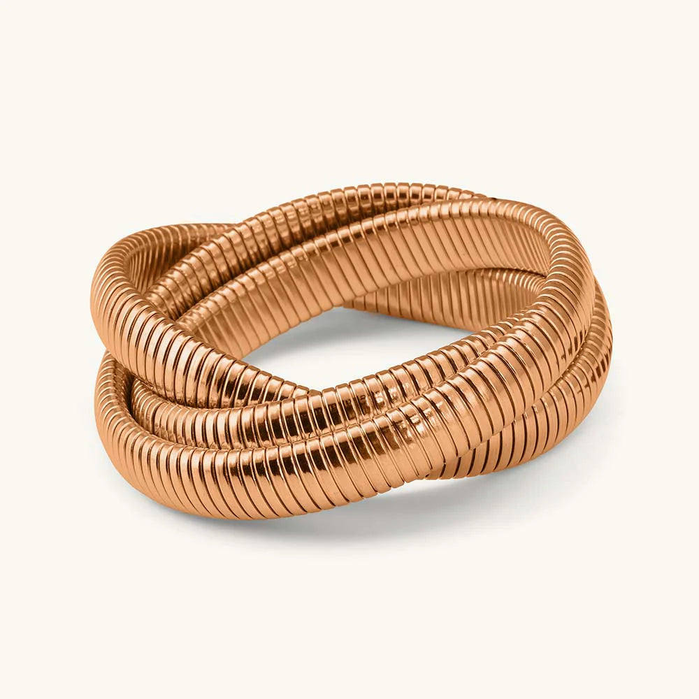 Rose Gold Trio Snake Bangle