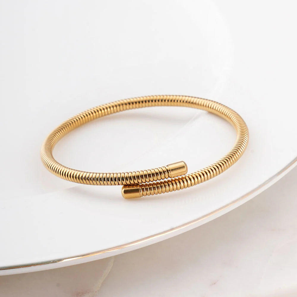 Stackable Wraparound Gold Bracelet