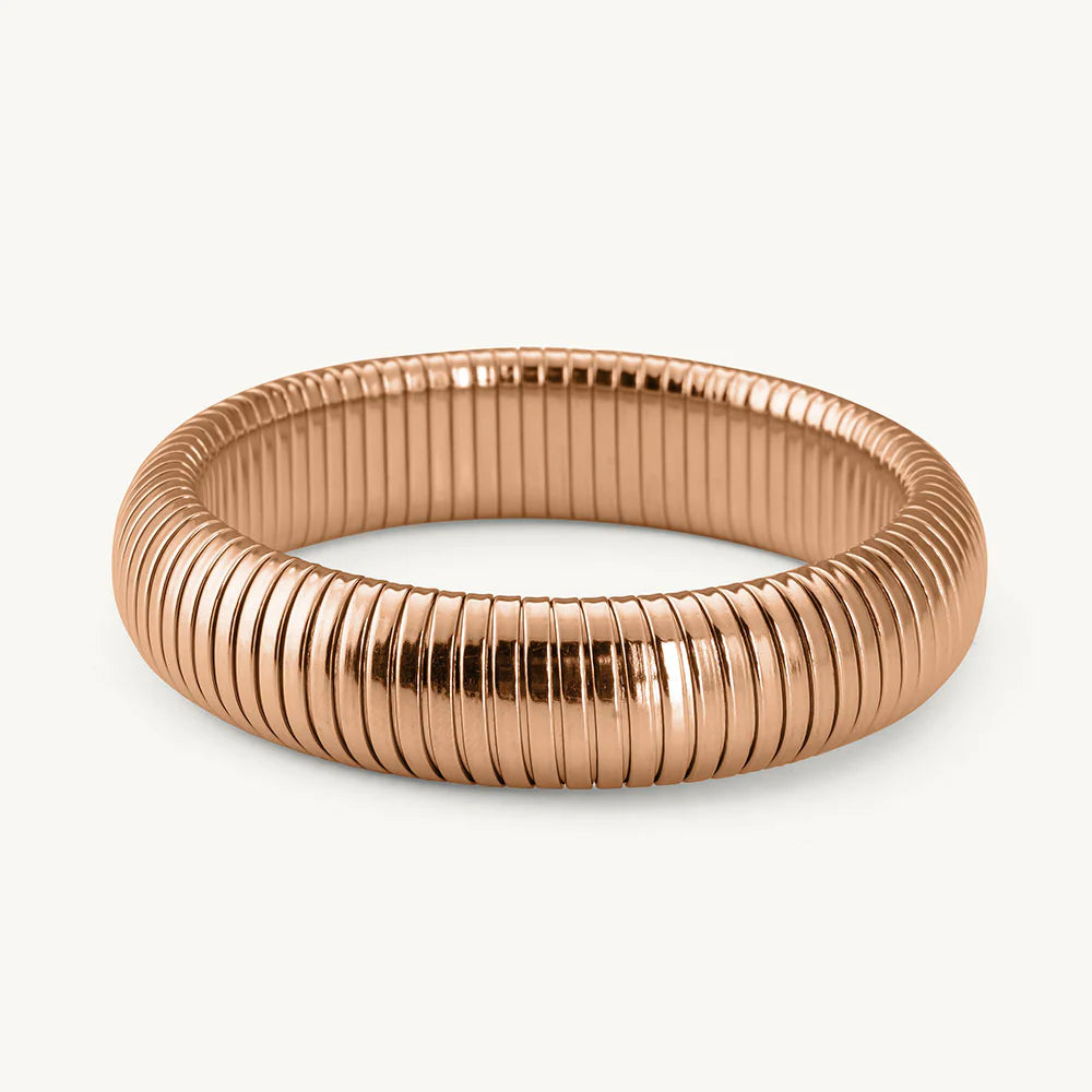 Grooved Rose Gold Bangle