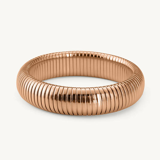 Grooved Rose Gold Bangle