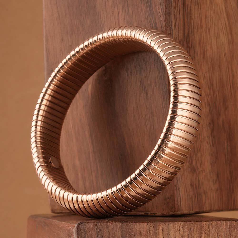 Grooved Rose Gold Bangle