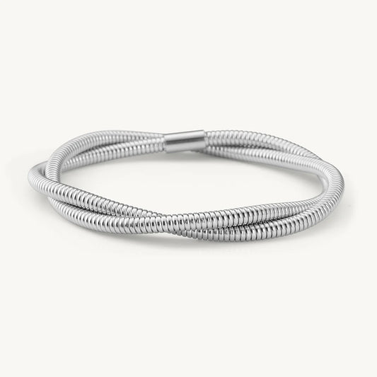 Silver Coiled Bangle