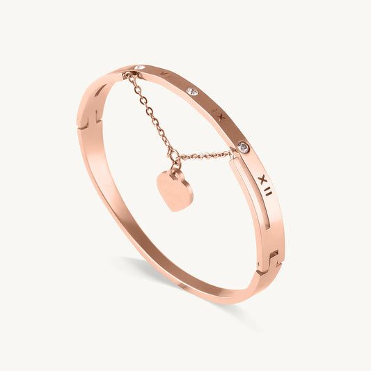 Golden Heart Drop Bangle