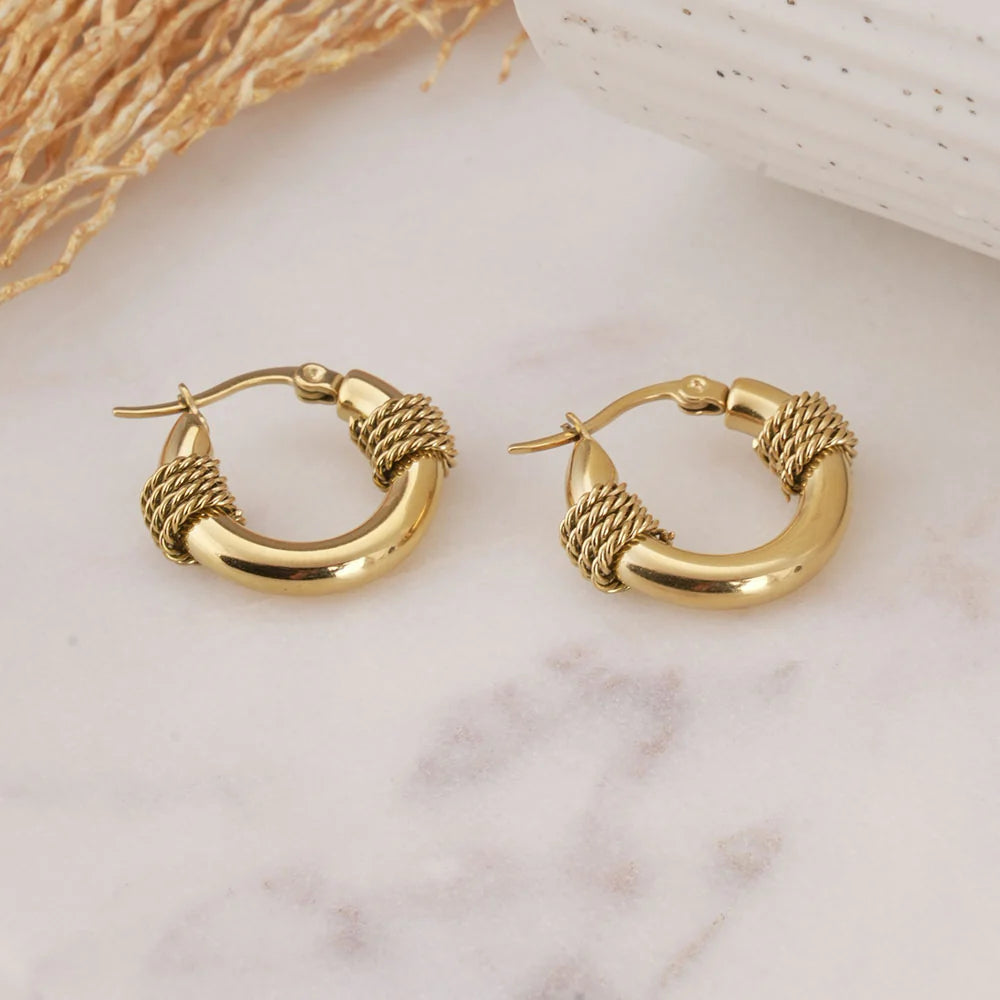 Gold Tyre Hoop Earrings
