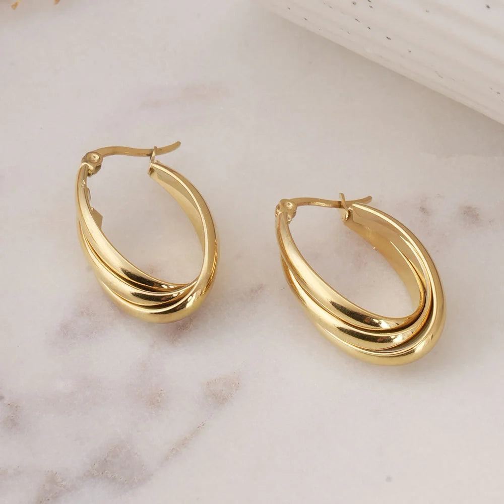 Elegant Oval Hoop Earrings