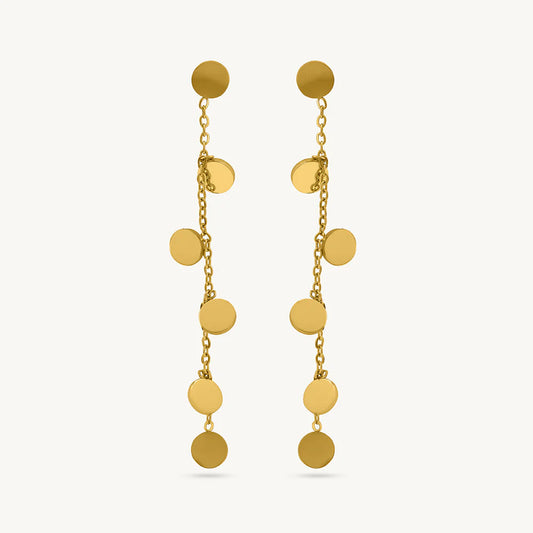 Minimalist Disc Dangle Earrings