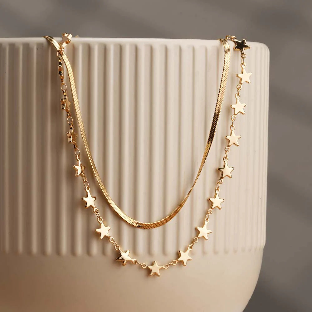 Star Grid Layer Necklace