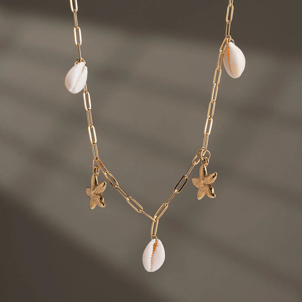 Shell & Starfish Link Necklace