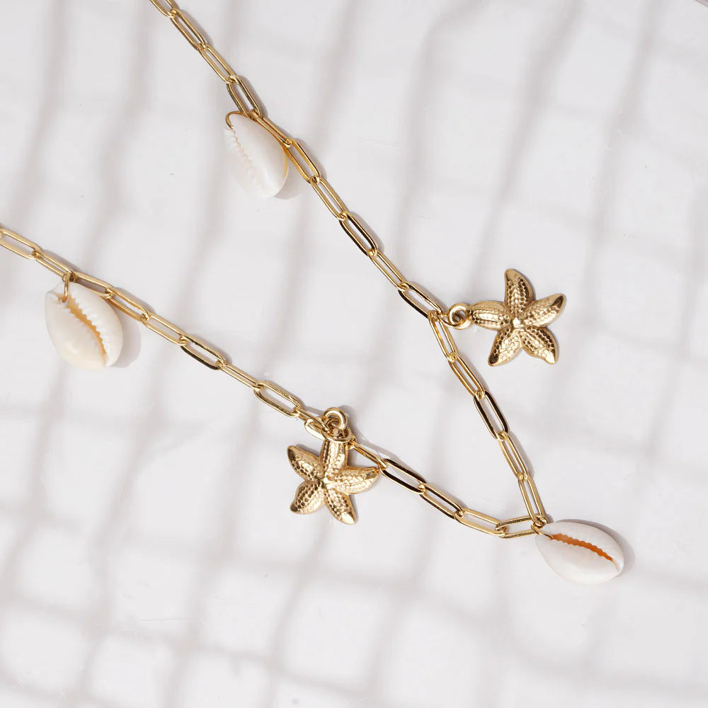 Shell & Starfish Link Necklace