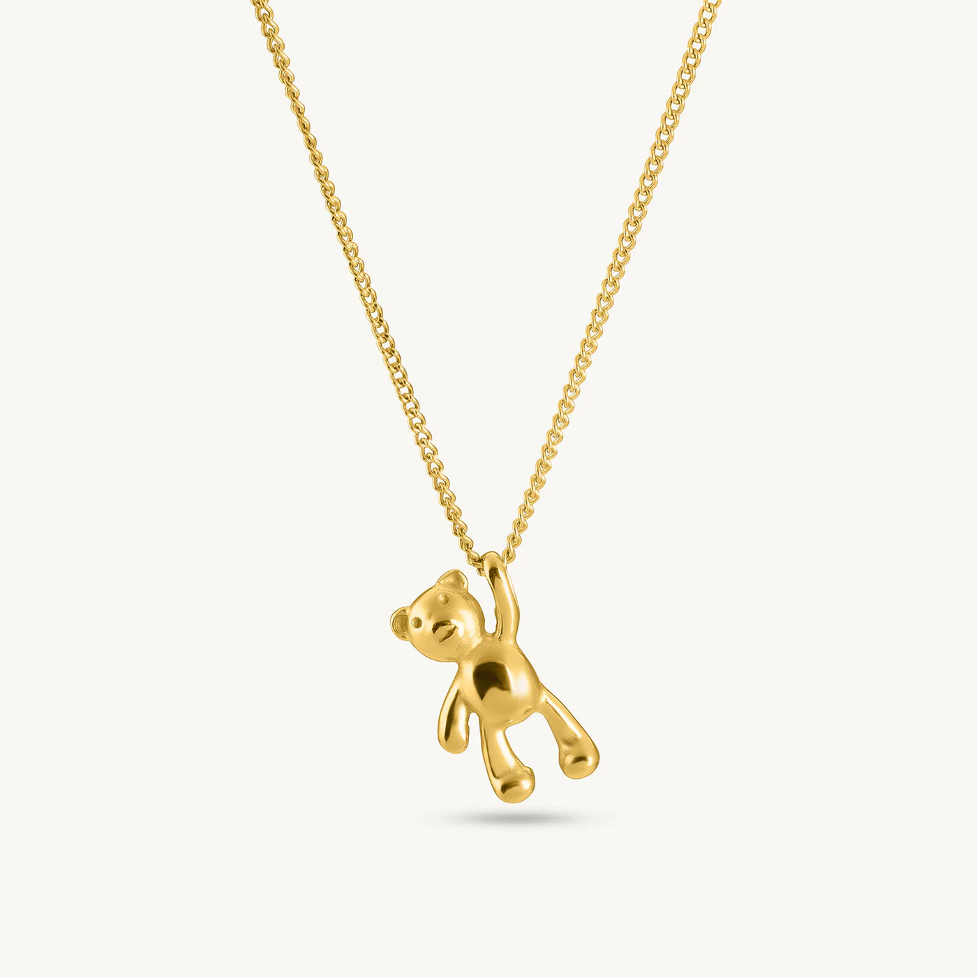Gold Teddy Bear Pendant Necklace
