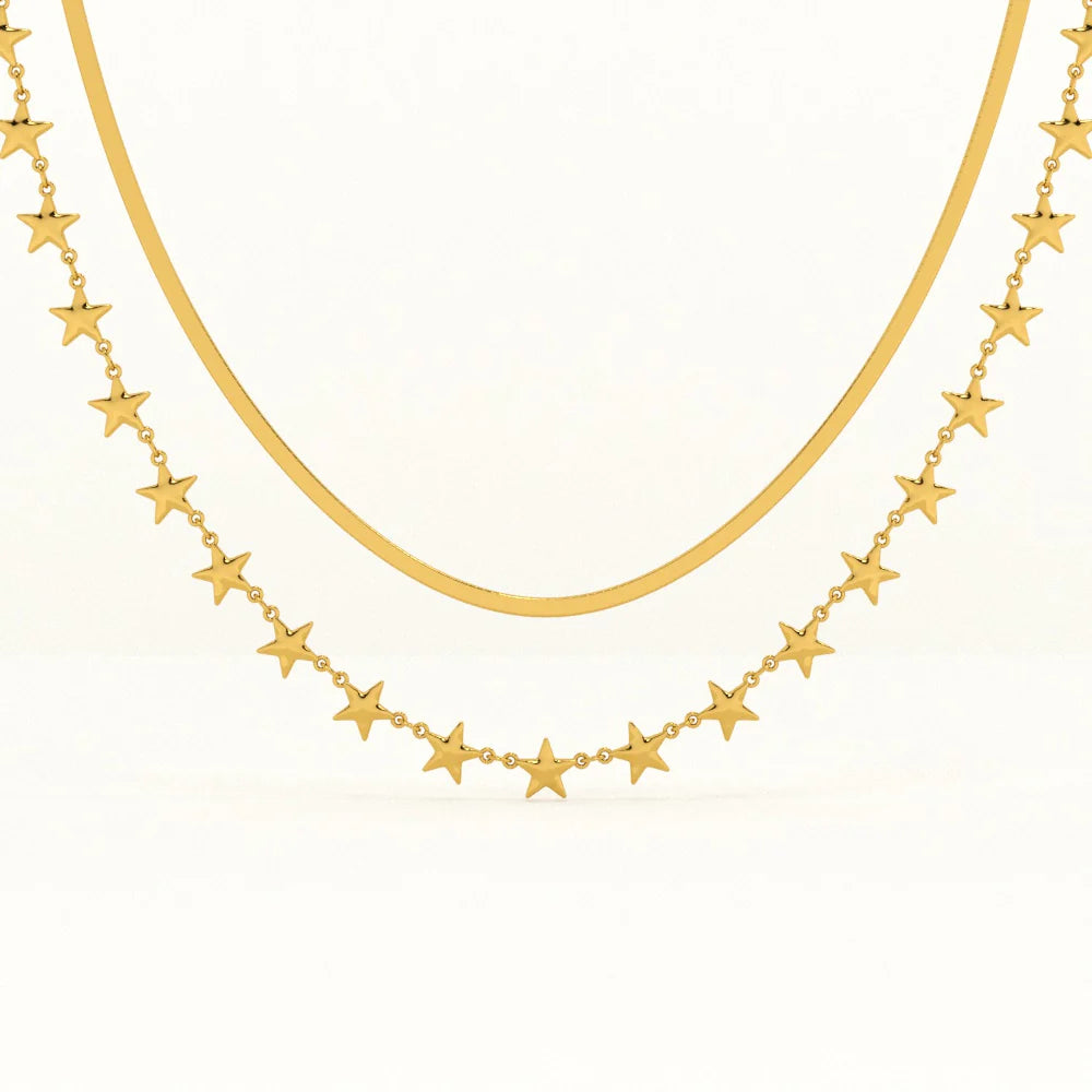 Star Grid Layer Necklace