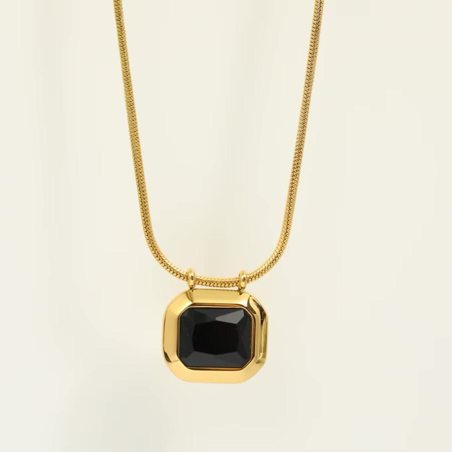 Gemstone Cubic Zirconia Pendant Necklace