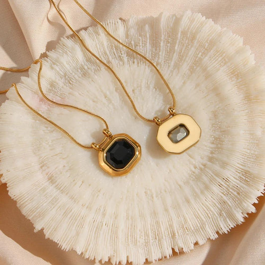 Gemstone Cubic Zirconia Pendant Necklace
