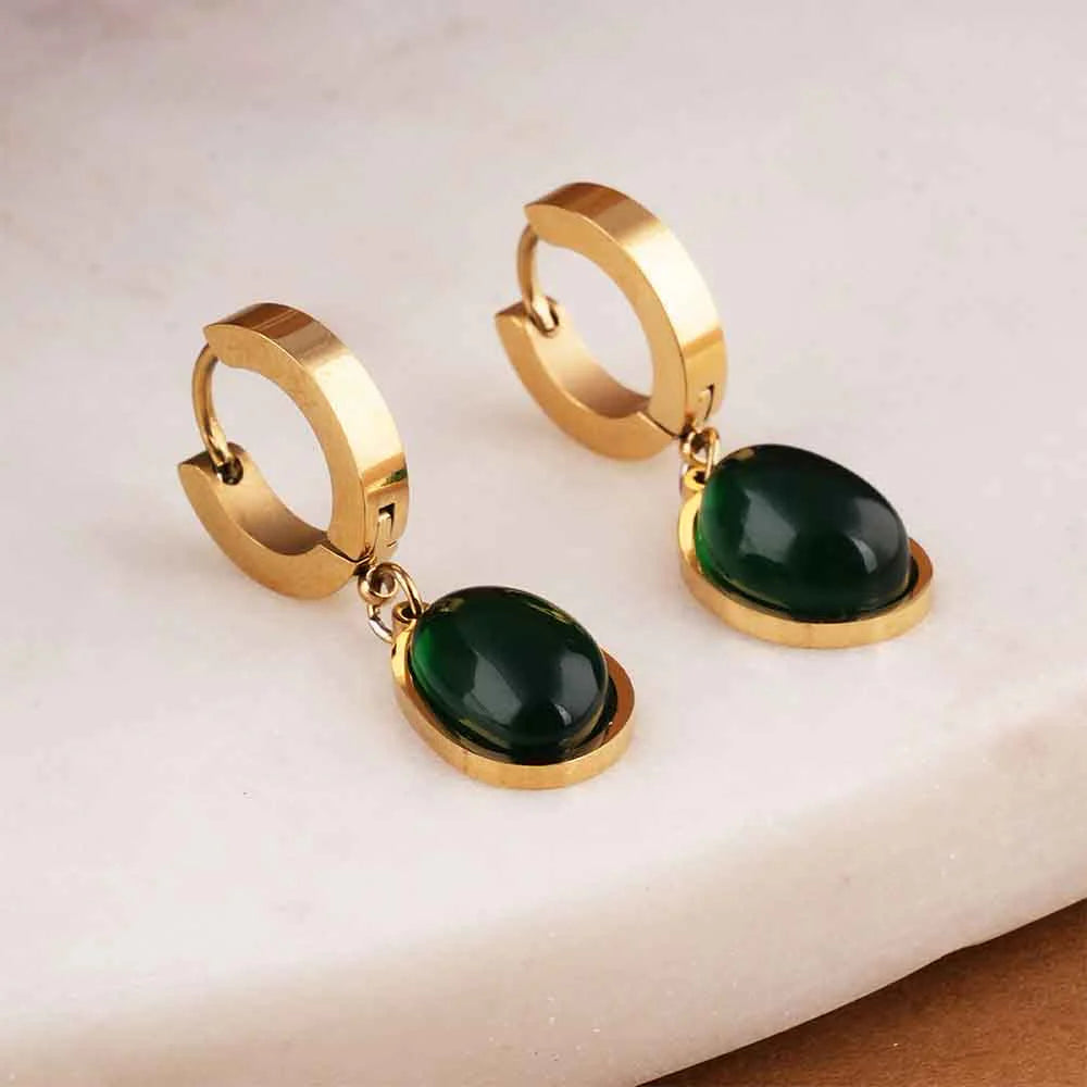 Emerald Cabochon Drops