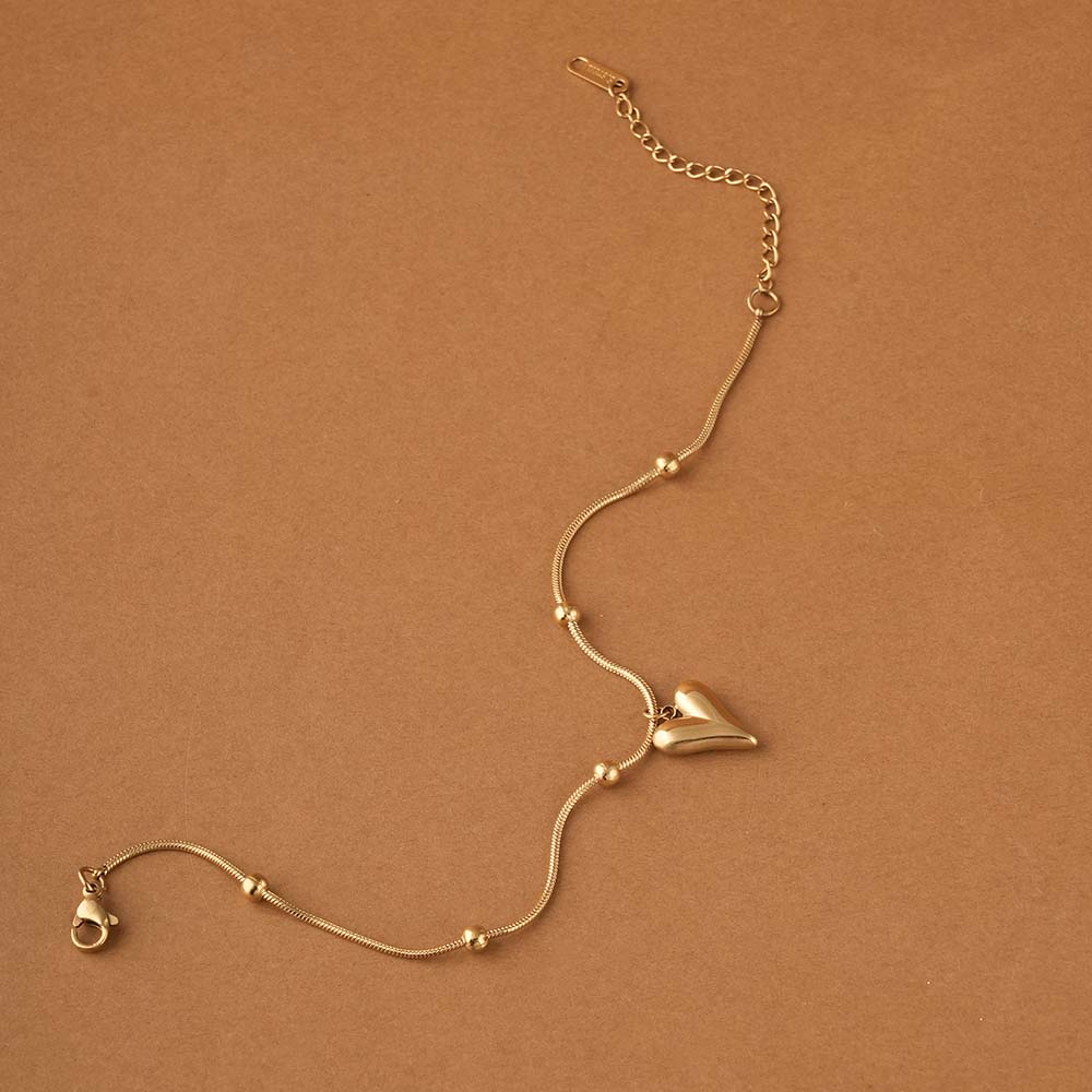 Heart and Ball Chain Anklet