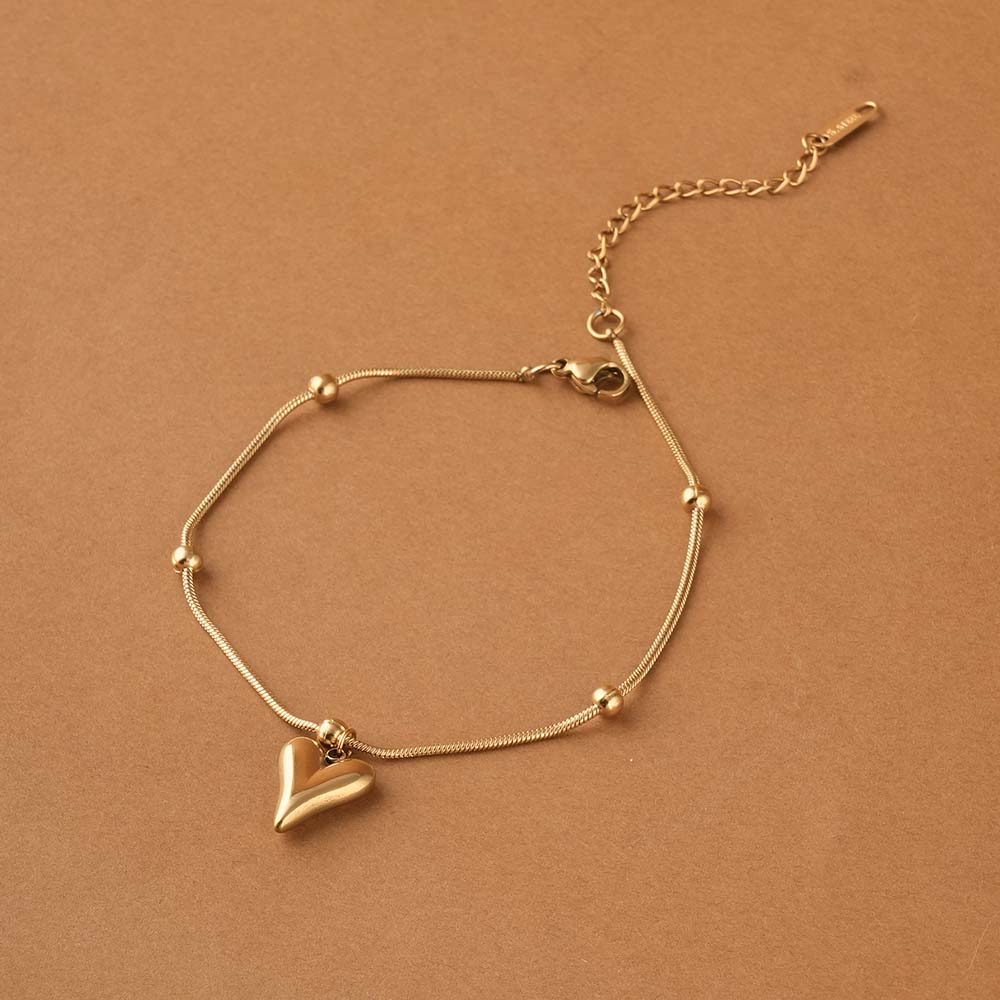Heart and Ball Chain Anklet