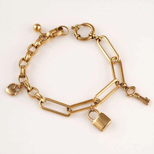 Golden Key Charm Bracelet