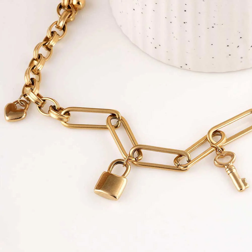 Golden Key Charm Bracelet
