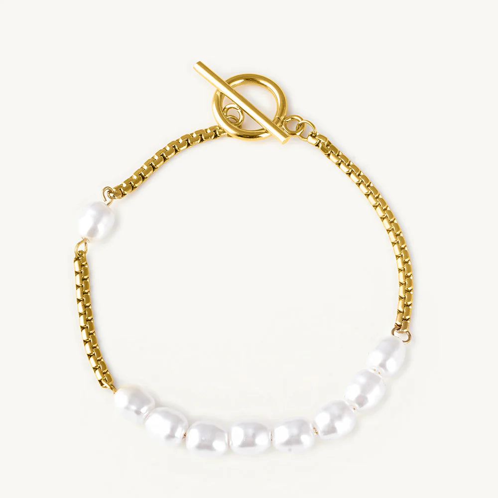 The Pearl Cascade Link Bracelet