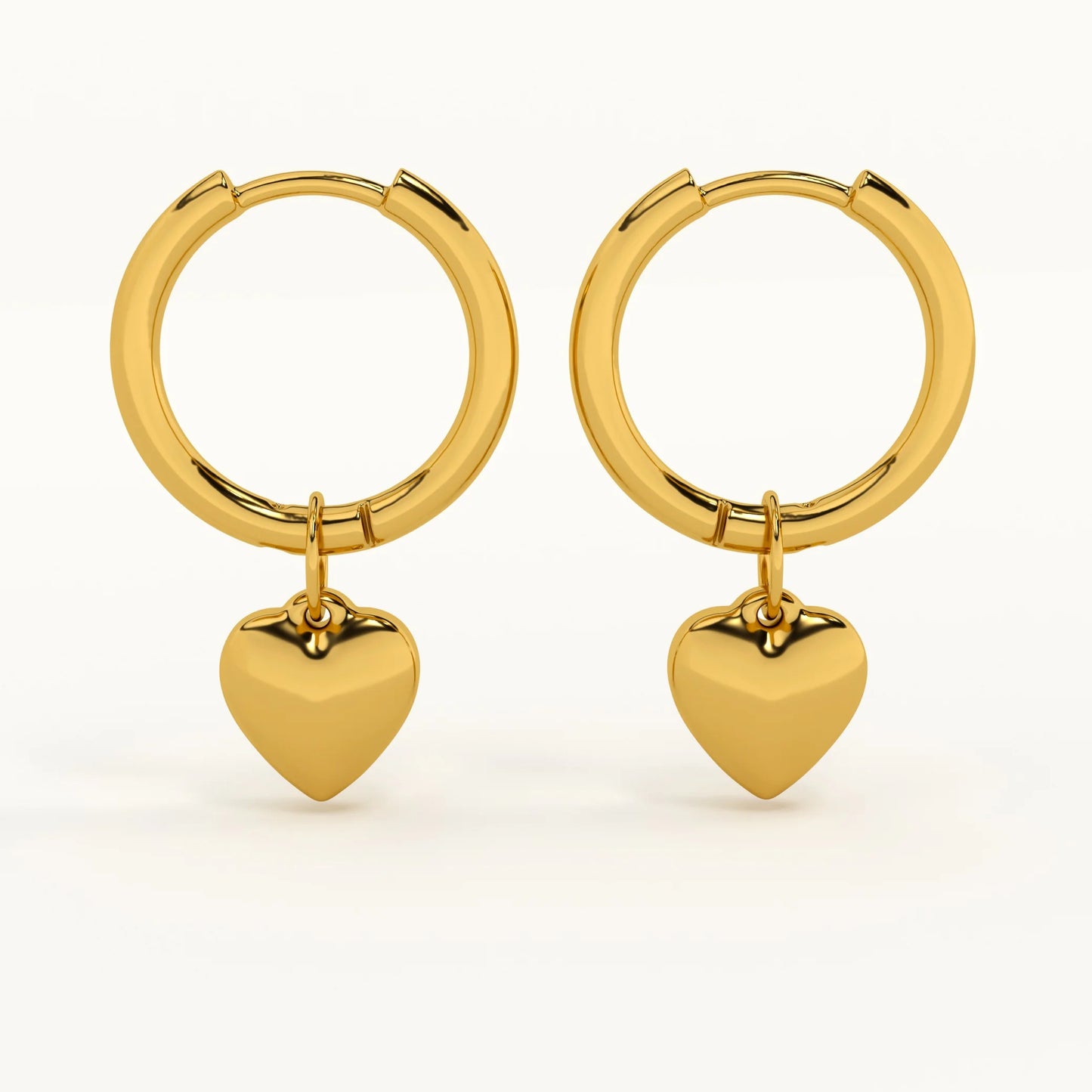 Small Heart Hoop Earrings